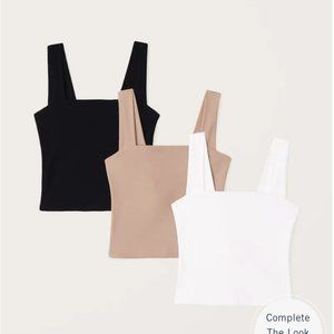 3-Pack Double-Layered Seamless Fabric Squareneck Tank